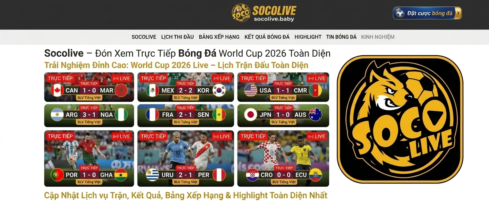 Giới Thiệu Socolive – Trang Chủ Chính Thức Socolive TV 2 Các nhóm nội dung chính trên Socolive
