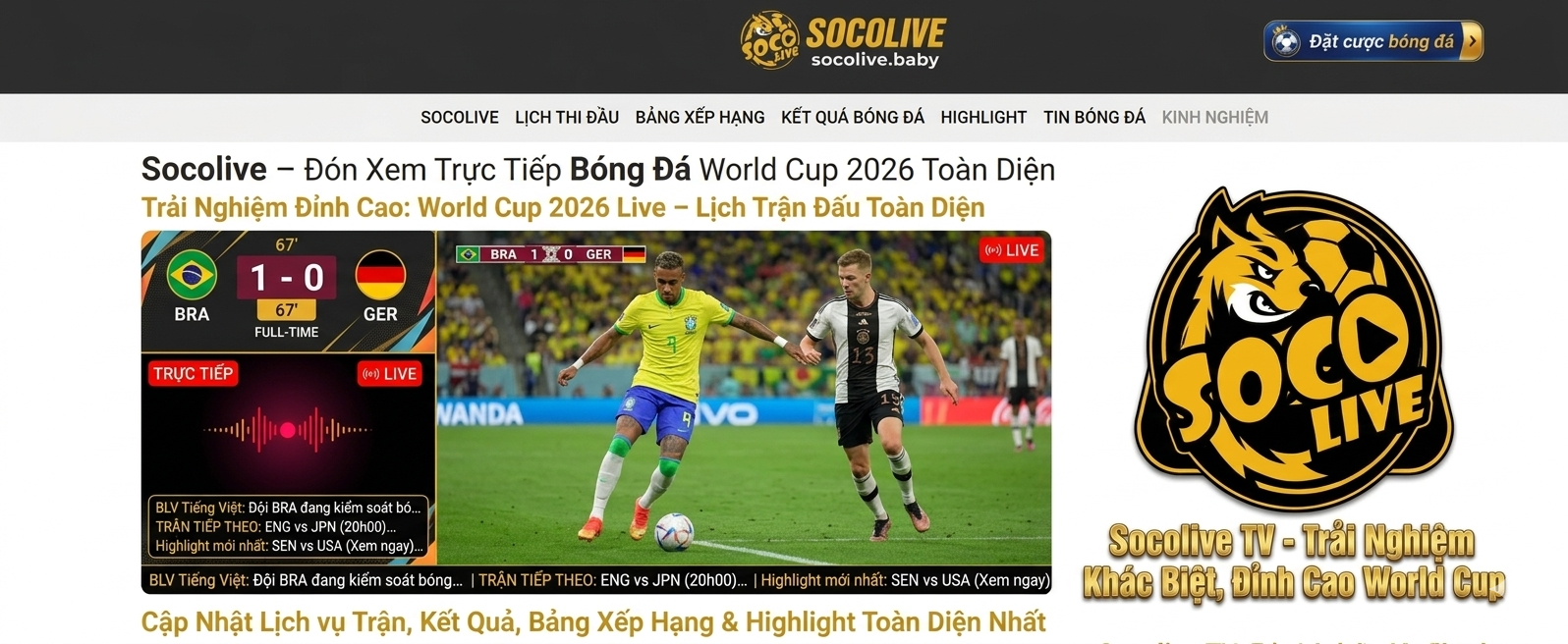 Giới Thiệu Socolive – Trang Chủ Chính Thức Socolive TV 1 Tổng quan về Socolive
